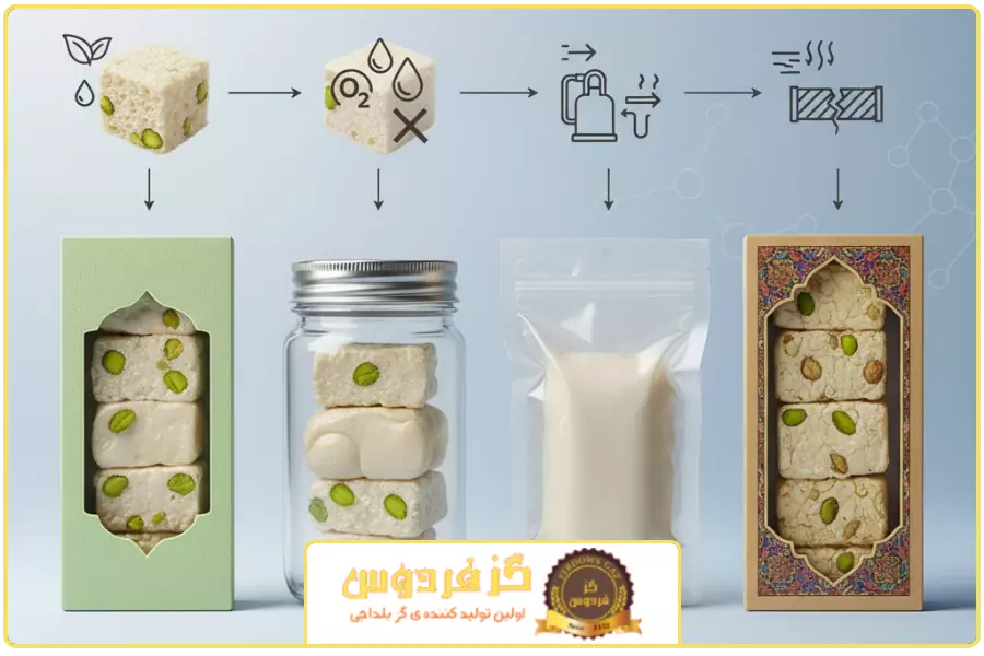 حفظ کیفیت | انواع بسته بندی گز